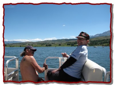 Enjoying a BEAUTIFUL afternoon pontoon cruising on the lake.